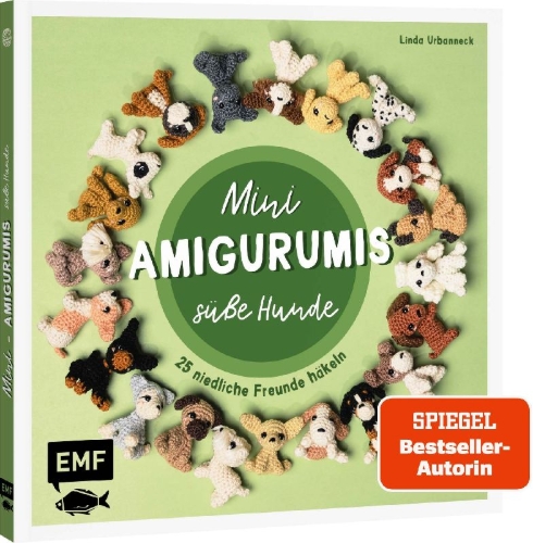 Buchcover und Innenansicht für das Buch: Mini-Amigurumis - Süße Hunde