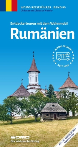 Buchcover und Innenansicht für das Buch: Entdeckertouren mit dem Wohnmobil Rumänien