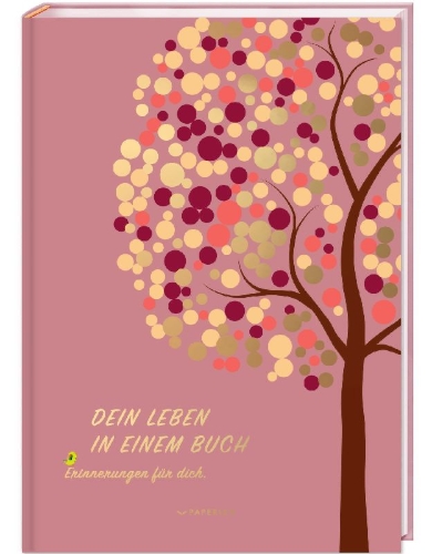 Buchcover und Innenansicht für das Buch: DEIN LEBEN IN EINEM BUCH (rosé)