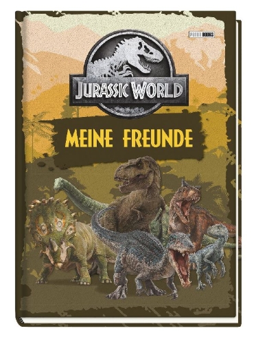 Buchcover und Innenansicht für das Buch: Jurassic World: Freundebuch