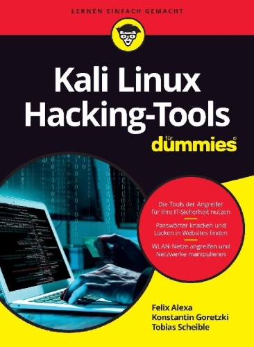 Buchcover und Innenansicht für das Buch: Kali Linux Hacking-Tools für Dummies