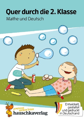 Buchcover und Innenansicht für das Buch: Quer durch die 2. Klasse, Mathe und Deutsch - Übungsblock