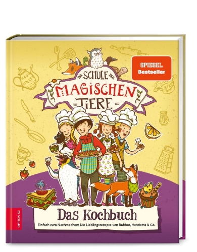 Buchcover und Innenansicht für das Buch: Die Schule der magischen Tiere - Das Kochbuch
