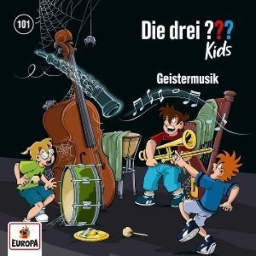 Buchcover und Innenansicht für das Buch: Die drei ??? Kids 101: Geistermusik