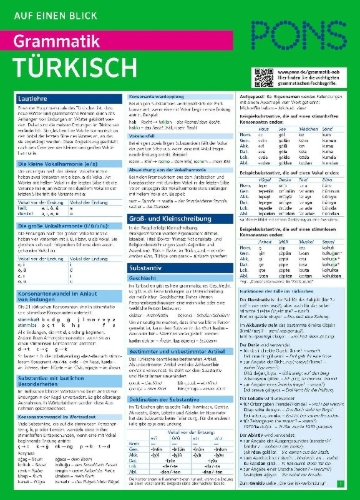 Buchcover und Innenansicht für das Buch: PONS Grammatik auf einen Blick Türkisch