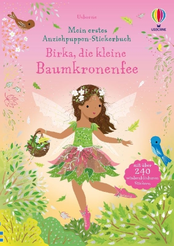 Buchcover und Innenansicht für das Buch: Mein erstes Anziehpuppen-Stickerbuch: Birka,  die kleine Baumkronenfee