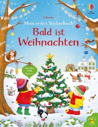 Buchcover und Innenansicht für das Buch: Mein erstes Stickerbuch: Bald ist Weihnachten
