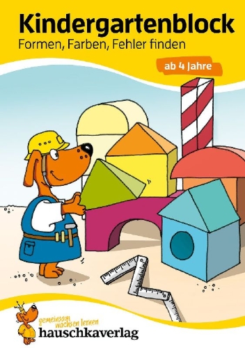 Buchcover und Innenansicht für das Buch: Kindergartenblock - Formen, Farben, Fehler finden ab 4 Jahre
