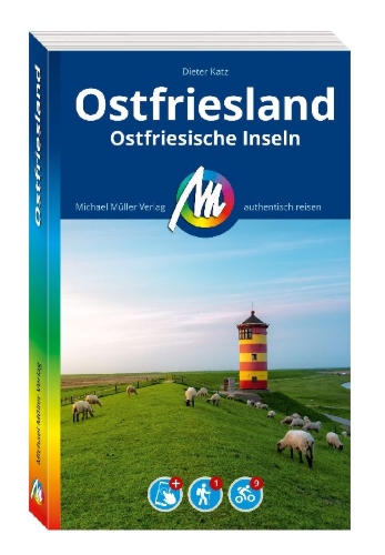 Buchcover und Innenansicht für das Buch: MICHAEL MÜLLER REISEFÜHRER Ostfriesland & Ostfriesische Inseln