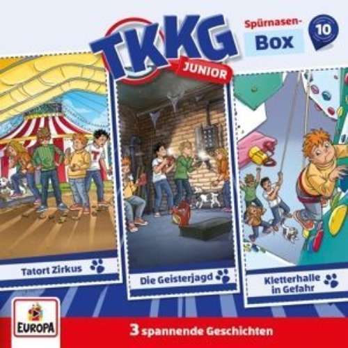 Buchcover und Innenansicht für das Buch: TKKG Junior - Spürnasen Box Folgen 28-30 (3 Audio-CDs)