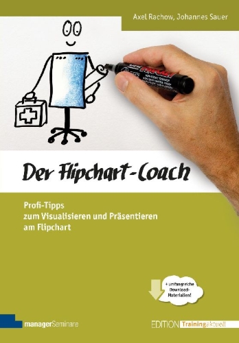 Buchcover und Innenansicht für das Buch: Der Flipchart-Coach