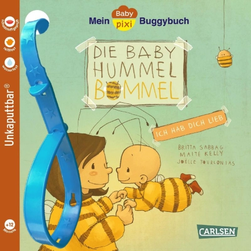 Buchcover und Innenansicht für das Buch: Baby Pixi (unkaputtbar) 155: Mein Baby-Pixi-Buggybuch: Baby Hummel Bommel - Ich hab dich lieb