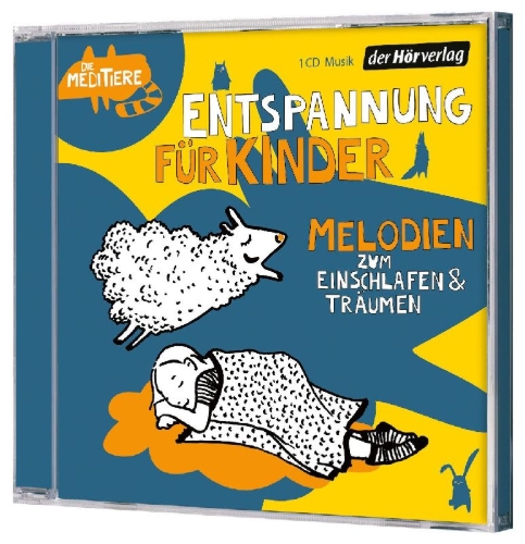 Buchcover und Innenansicht für das Buch: Entspannung für Kinder. Melodien zum Einschlafen und Träumen