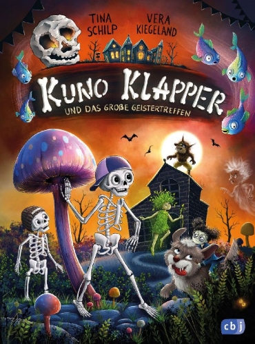 Buchcover und Innenansicht für das Buch: Kuno Klapper und das große Geistertreffen