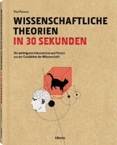 Buchcover und Innenansicht für das Buch: Wissenschaftliche Theorien in 30 Sekunden