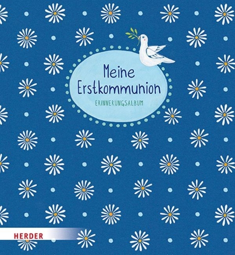 Buchcover und Innenansicht für das Buch: Meine Erstkommunion - Erinnerungsalbum Margeriten