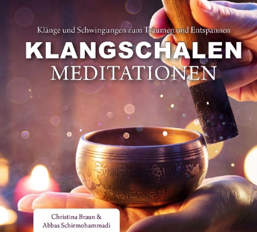 Buchcover und Innenansicht für das Buch: Klangschalen-Meditationen