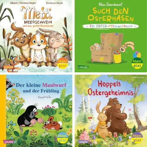 Buchcover und Innenansicht für das Buch: Maxi-Pixi-4er-Set 124: Der Frühling ist da! (4x1 Exemplar)