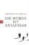 Buchcover und Innenansicht für das Buch: Die Würde ist antastbar