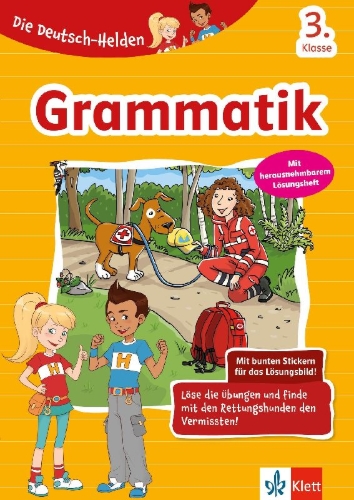 Buchcover und Innenansicht für das Buch: Die Deutsch-Helden Grammatik 3. Klasse