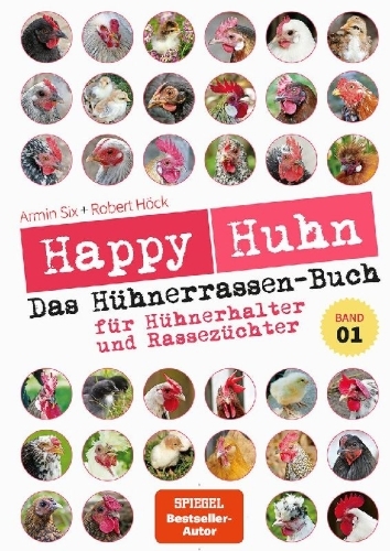 Buchcover und Innenansicht für das Buch: Happy Huhn - Das Hühnerrassenbuch, Band 1