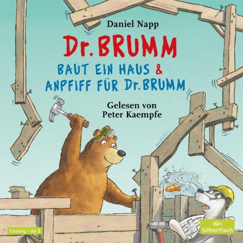 Buchcover und Innenansicht für das Buch: Dr. Brumm baut ein Haus / Anpfiff für Dr. Brumm (Dr. Brumm)
