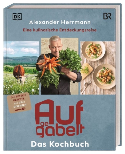 Buchcover und Innenansicht für das Buch: Aufgegabelt. Das Kochbuch