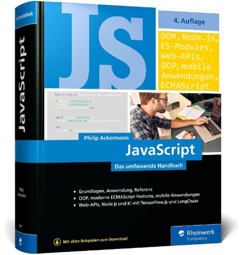 Buchcover und Innenansicht für das Buch: JavaScript