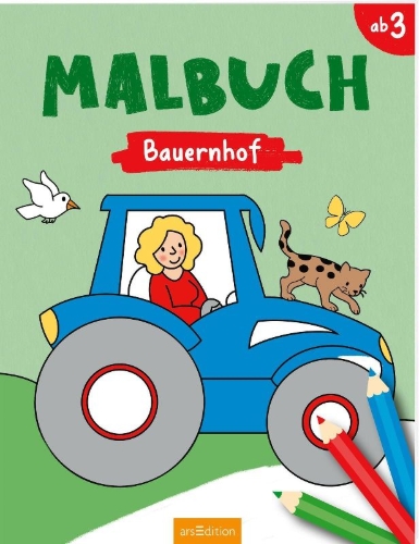 Buchcover und Innenansicht für das Buch: Malbuch Bauernhof