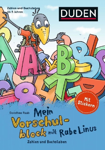 Buchcover und Innenansicht für das Buch: Mein Vorschulblock mit Rabe Linus (3)