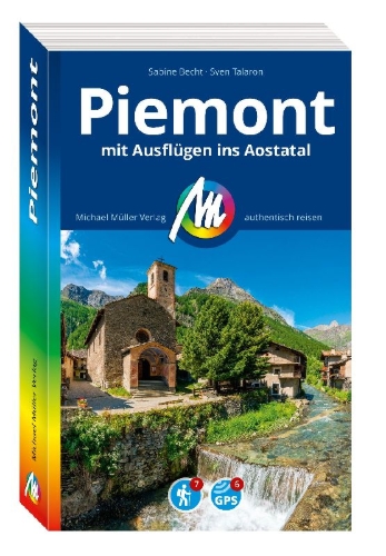 Buchcover und Innenansicht für das Buch: MICHAEL MÜLLER REISEFÜHRER Piemont mit Ausflügen ins Aostatal