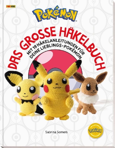 Buchcover und Innenansicht für das Buch: Pokémon: Das große Häkelbuch