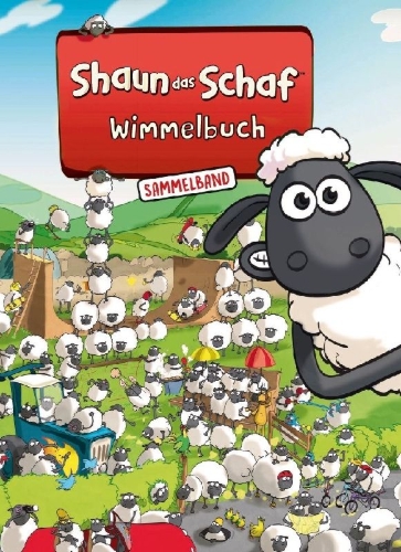 Buchcover und Innenansicht für das Buch: Shaun das Schaf Wimmelbuch - Der große Sammelband - Bilderbuch ab 3 Jahre