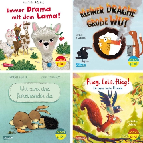 Buchcover und Innenansicht für das Buch: Maxi-Pixi-4er-Set 126: Kleine Tiere - große Gefühle (4x1 Exemplar)