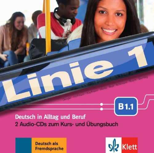 Buchcover und Innenansicht für das Buch: Linie 1 B1.1. 2 Audio-CDs zum Kurs- und Übungsbuch