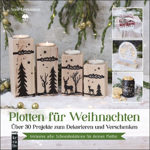 Buchcover und Innenansicht für das Buch: Plotten für Weihnachten