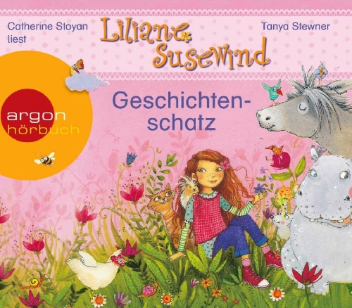 Buchcover und Innenansicht für das Buch: Liliane Susewind - Geschichtenschatz: Ein kleiner Esel kommt groß raus, Ein Meerschwein ist nicht gern allein, Viel Gerenne um eine Henne, Ein Nilpferd auf dem Zebrastreifen