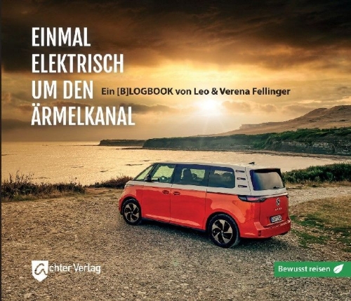 Buchcover und Innenansicht für das Buch: Einmal elektrisch um den Ärmelkanal