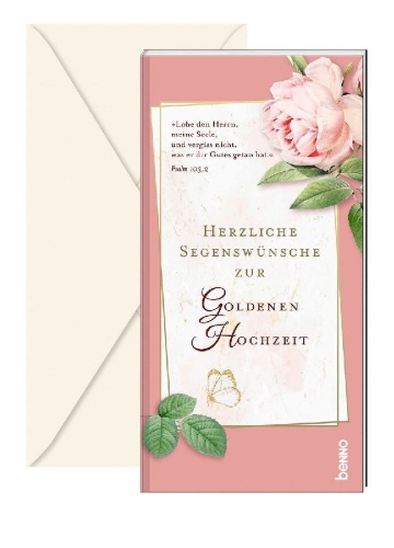 Buchcover und Innenansicht für das Buch: Herzliche Segenswünsche zur Goldenen Hochzeit