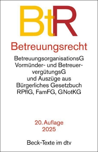 Buchcover und Innenansicht für das Buch: Betreuungsrecht. BtR