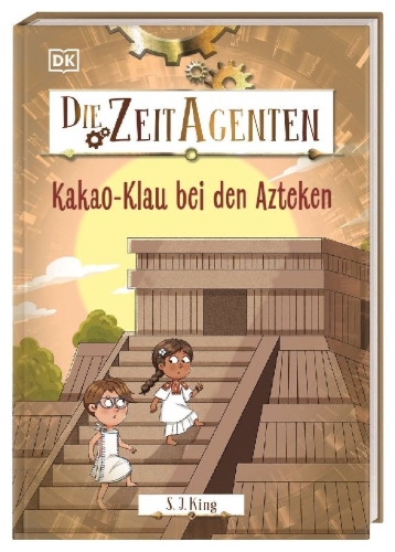 Buchcover und Innenansicht für das Buch: Die Zeit-Agenten 8. Kakao-Klau bei den Azteken