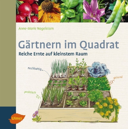 Buchcover und Innenansicht für das Buch: Gärtnern im Quadrat