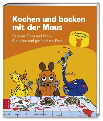 Buchcover und Innenansicht für das Buch: Kochen und backen mit der Maus