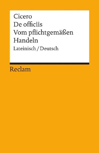 Buchcover und Innenansicht für das Buch: Vom pflichtgemäßen Handeln / De officiis