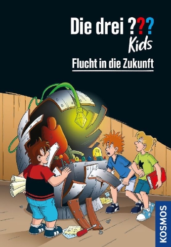 Buchcover und Innenansicht für das Buch: Die drei ??? Kids, 5, Flucht in die Zukunft (drei Fragezeichen)