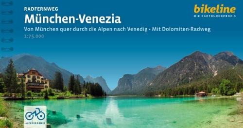 Buchcover und Innenansicht für das Buch: Radfernweg München-Venezia