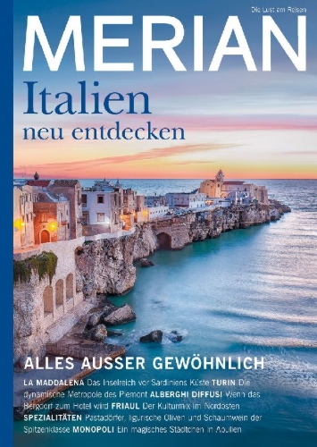 Buchcover und Innenansicht für das Buch: MERIAN Magazin Italien neu entdecken 6/22