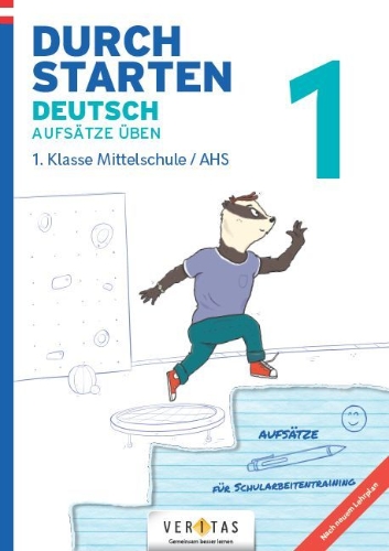 Buchcover und Innenansicht für das Buch: Durchstarten 1. Klasse - Deutsch AHS - Aufsätze