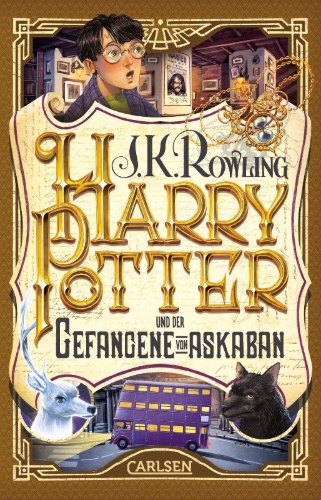 Buchcover und Innenansicht für das Buch: Harry Potter and the Prisoner of Azkaban