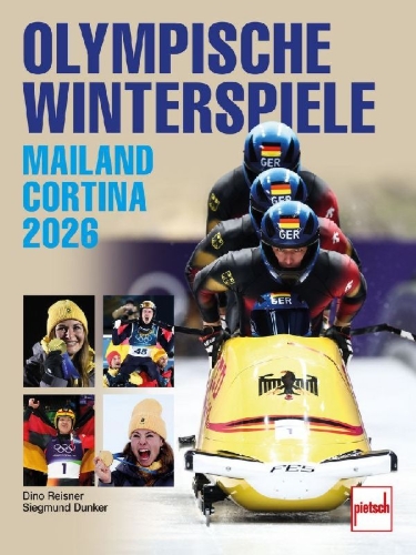 Buchcover und Innenansicht für das Buch: Olympische Winterspiele Mailand Cortina 2026